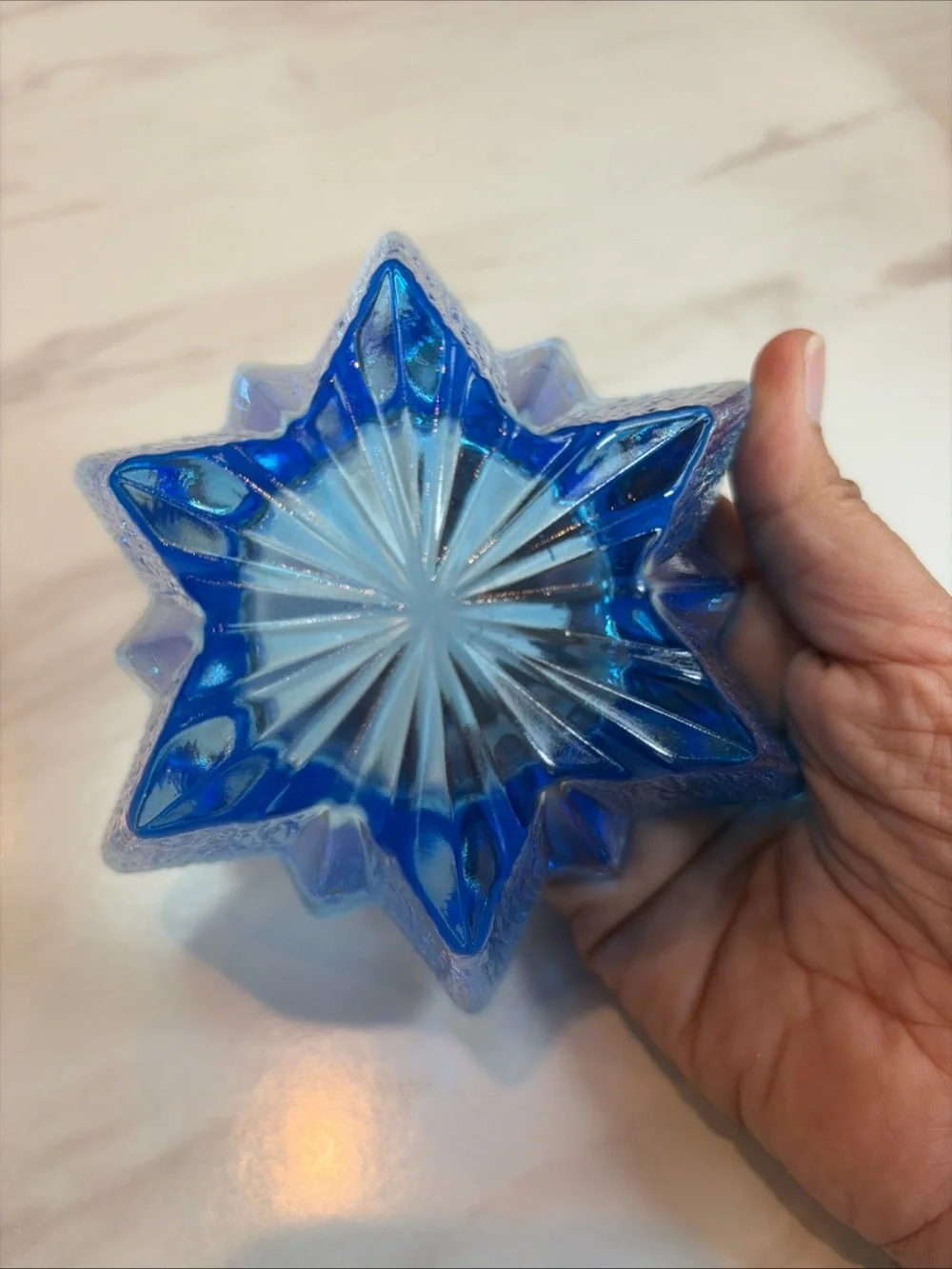 Mikasa Terra Reef Blue Glass Votive Tealight Candle Holder